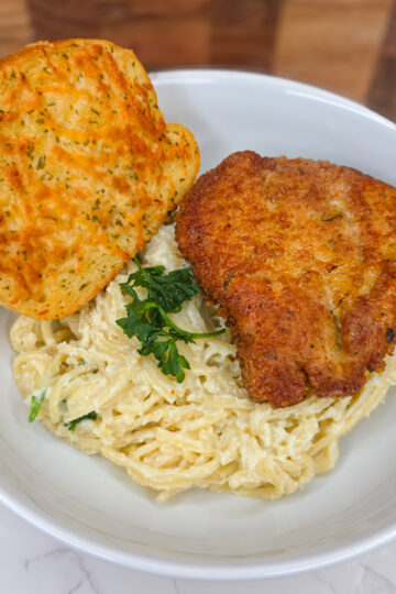 Lemon Ricotta Pasta with Fried Chicken