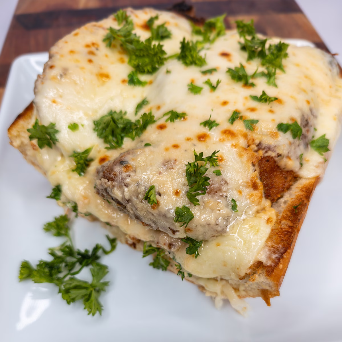 Chicken Alfredo Bread Boat Served