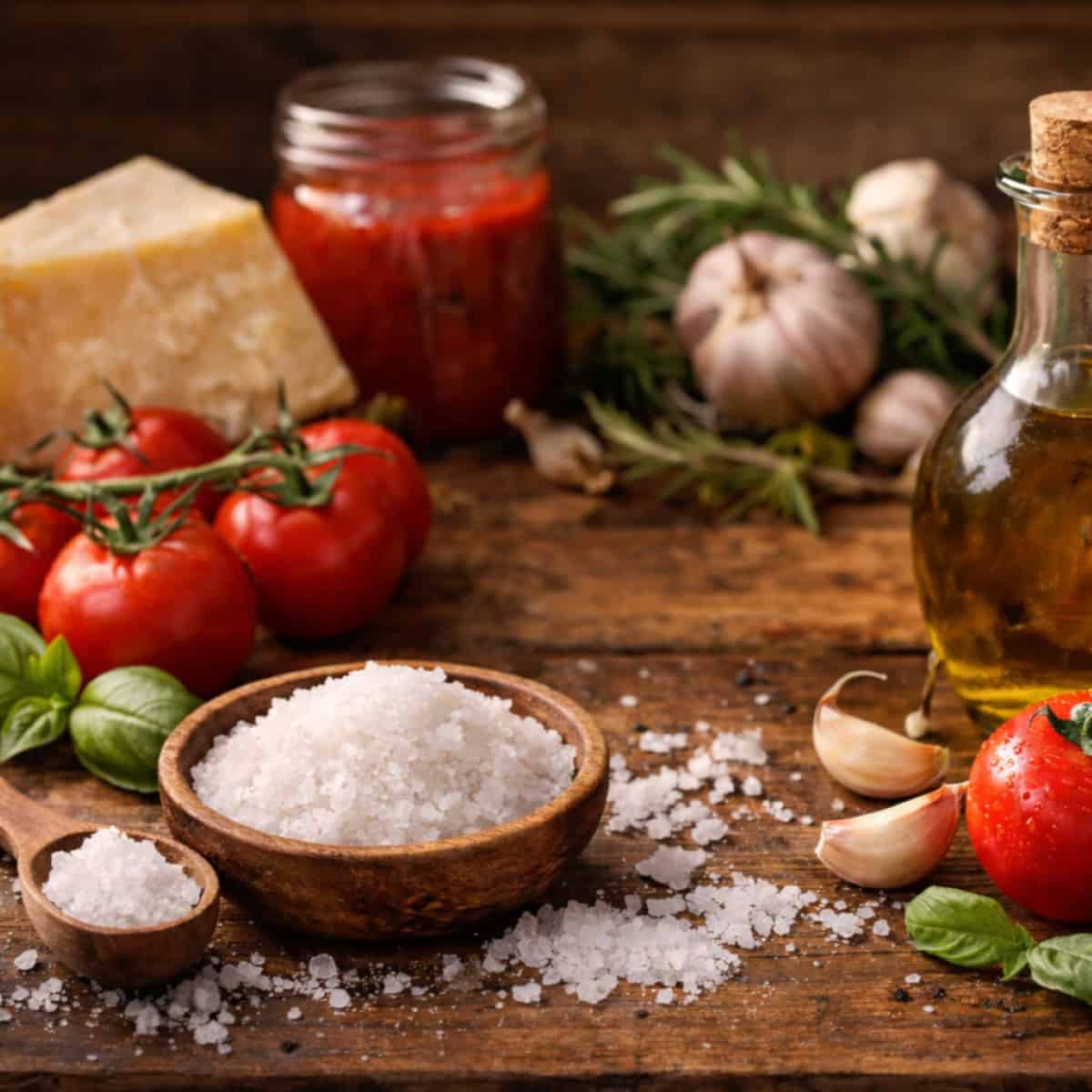 Salt, Tomato, Cheese and  Italian seasoning techniques