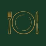 dinner plate with fork and spoon prepared for an authentic italian dinner
