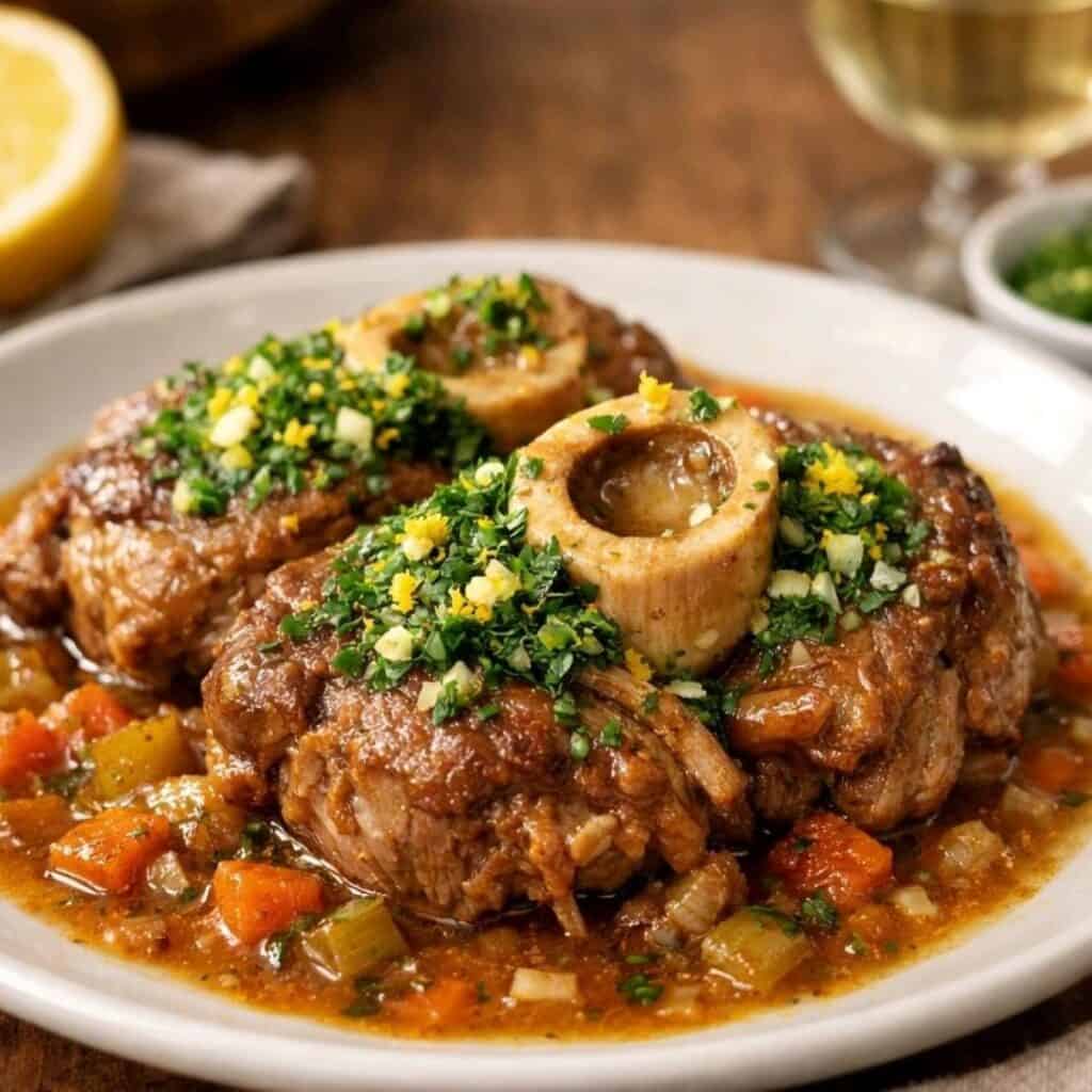 Osso Buco with Vegetables - Traditional Italian secondo Recipe.