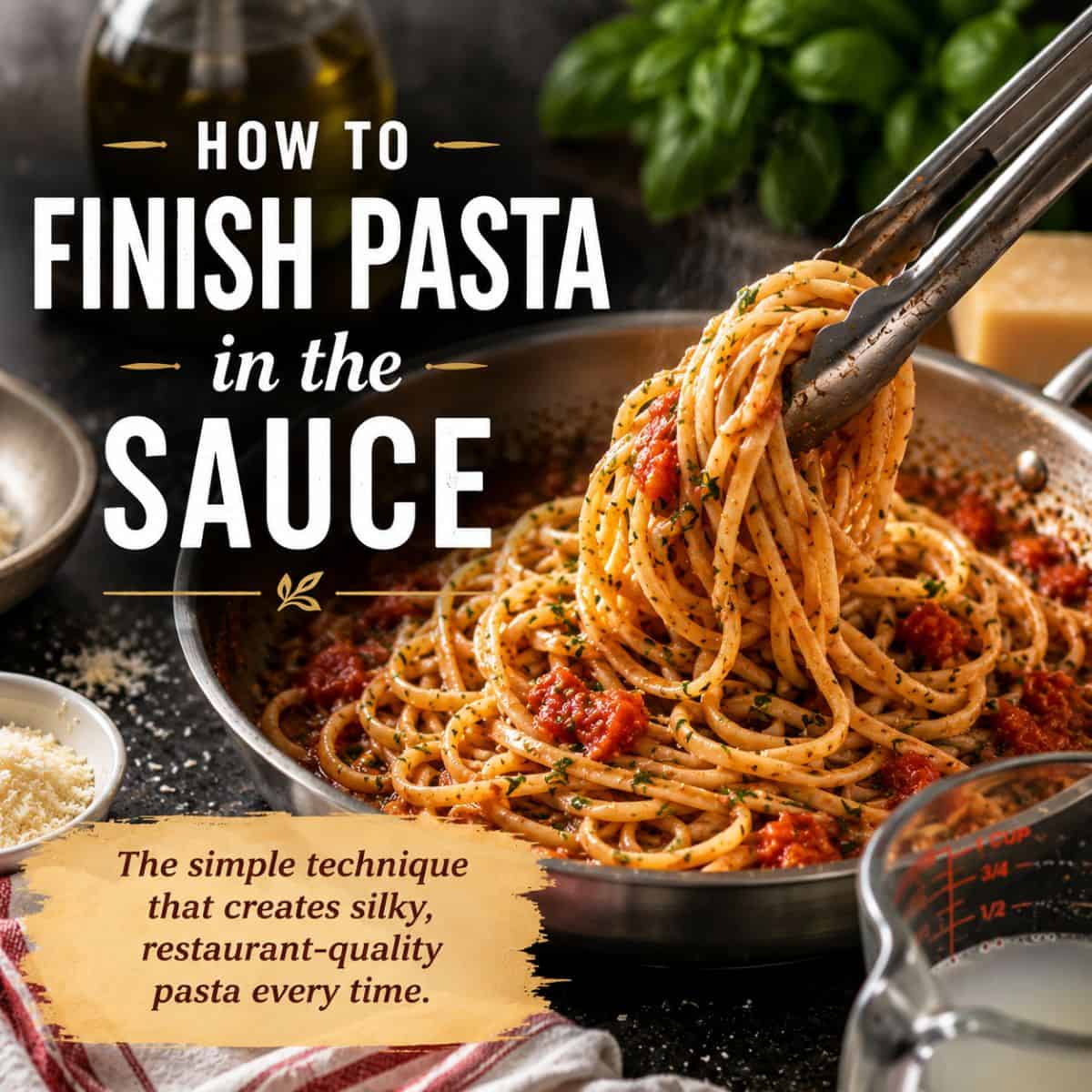 pasta finished in the sauce the authentic italian way